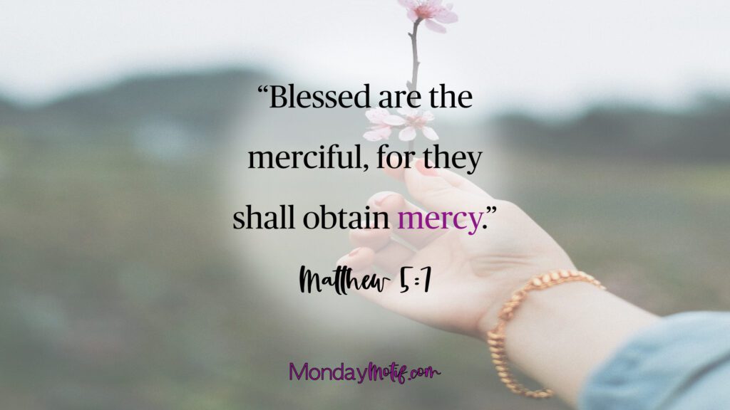blessed-are-the-merciful-bible-verse-with-hand-holding-flower