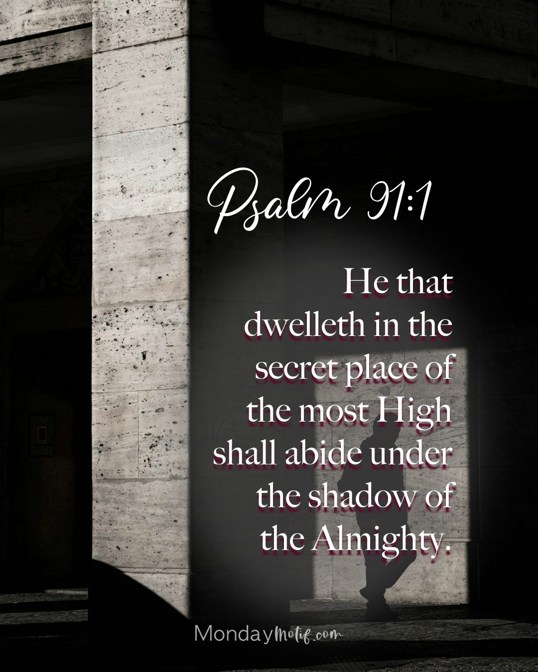 psalms Bible verse images - secret place devotion with shadow
